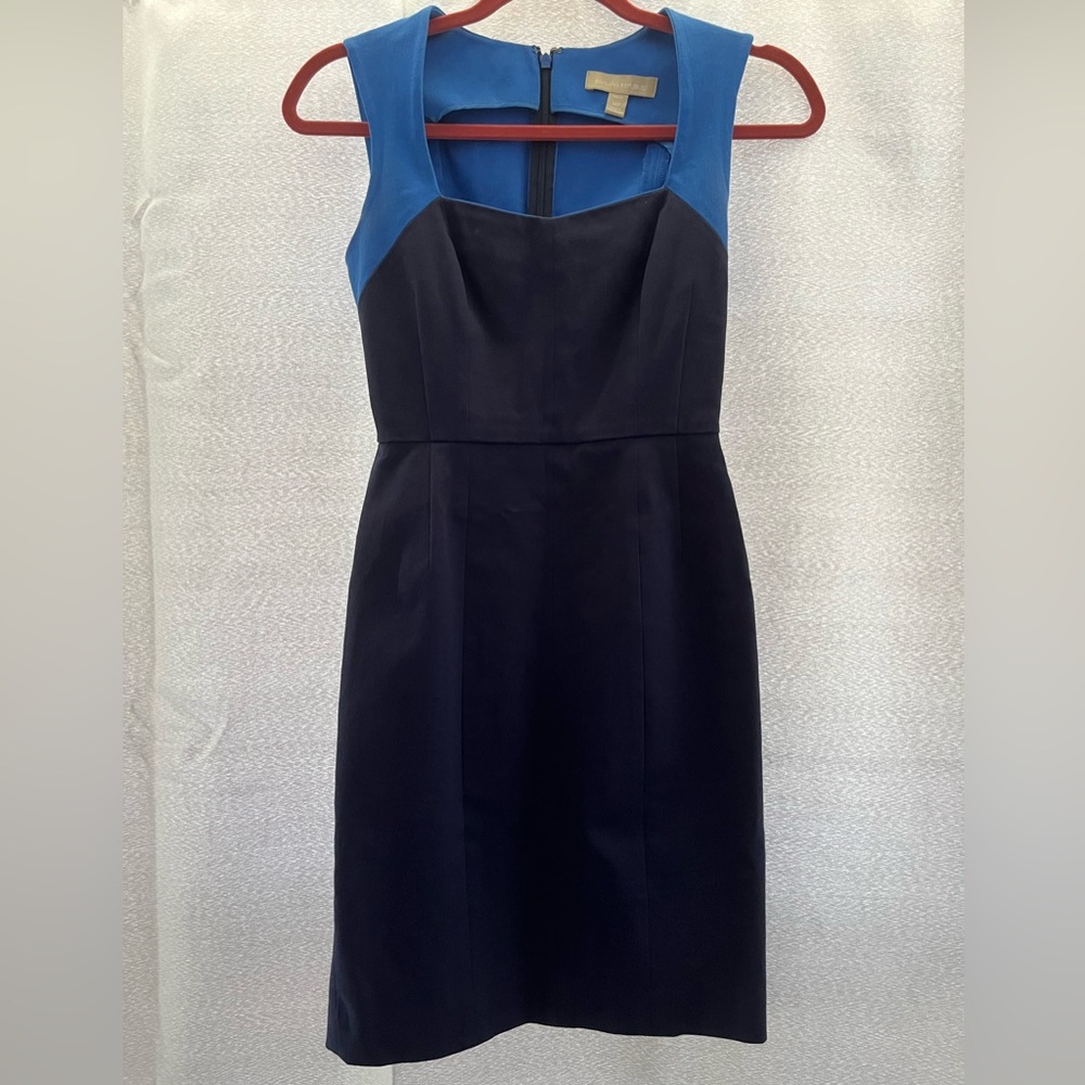 Banana Republic royal blue and dark navy blue business dress